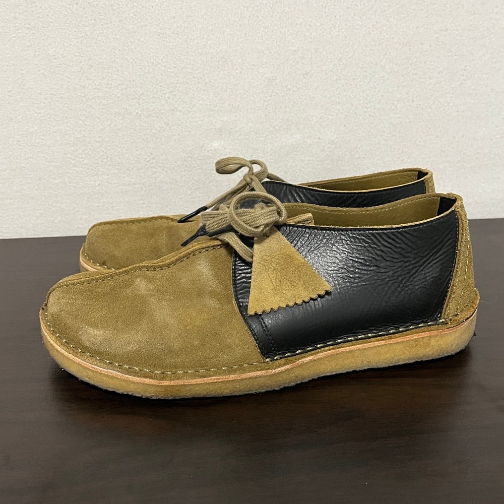 Clarks Originals Desert Trek Mens 9.5 Brown Black Suede Leather Crepe Sole Shoes